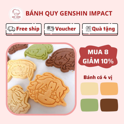 [Combo 9 bánh] Bánh quy game Genshin Impact