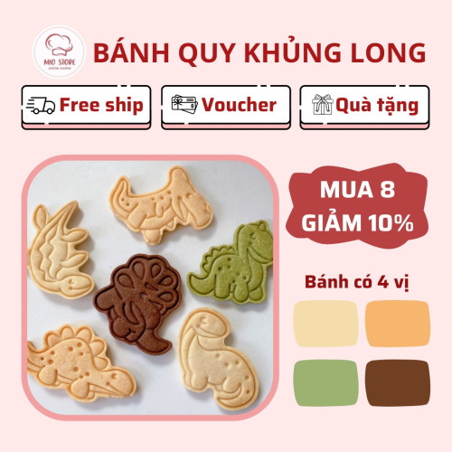 [Combo 4 bánh] Bánh quy Khủng Long dễ thương