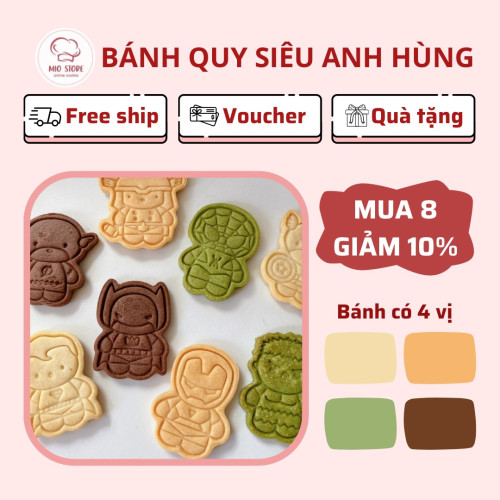 [Combo 8 bánh] Bánh quy Siêu anh hùng Marvel