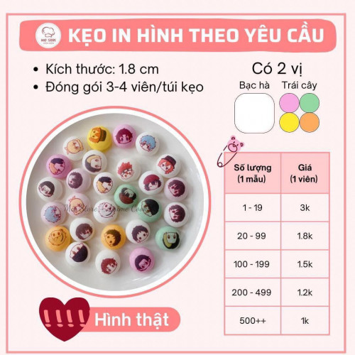 Kẹo Mentos in hình theo yêu cầu